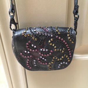 Kippys Small Crossbody/Belt Purse with Beautiful Crystal Stones.